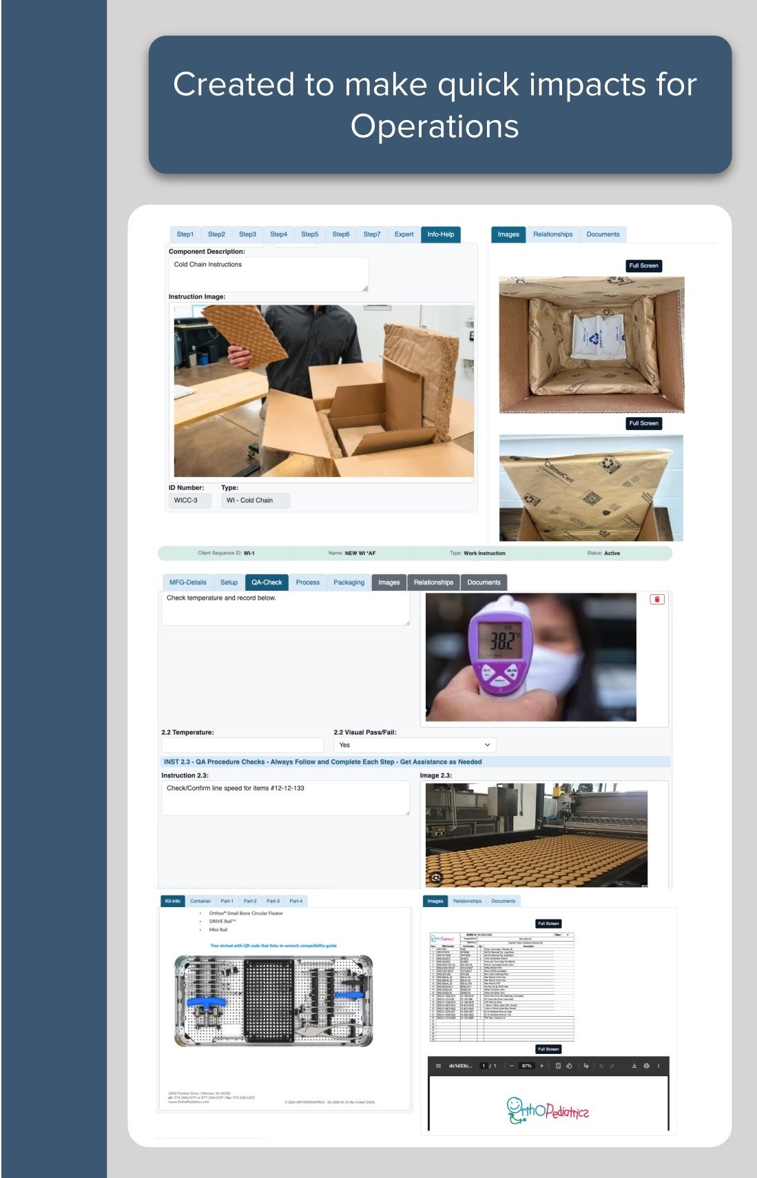 Component Specifications Machinery Quality Kits Inspections NPI and other Operations and Manufacturing Functions
